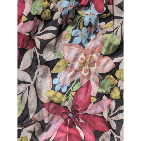 Talbots Woman 12W Floral Print Silk Blend Stretch A-Line Skirt - Plus Size - Picture 2 of 6